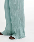 Hand Pleated Flowy Wide Leg Pants