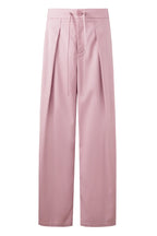 Scimitar Shape Wool Blend Pleated Pants